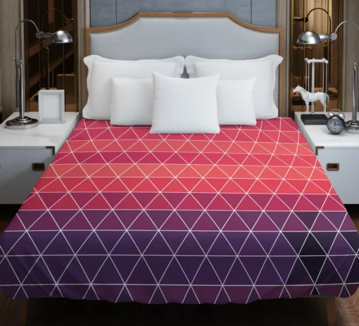 Abstract Geometric Colorful Triangle Pattern Duvet Cover