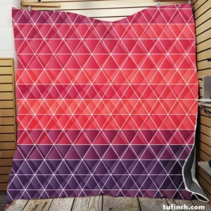 Abstract Geometric Colorful Triangle Pattern Quilt Blanket