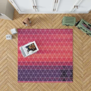 Abstract Geometric Colorful Triangle Pattern Rug