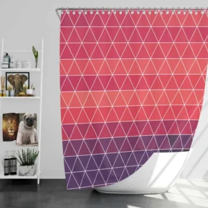 Abstract Geometric Colorful Triangle Pattern Shower Curtain