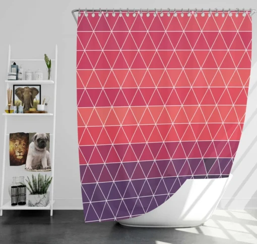 Abstract Geometric Colorful Triangle Pattern Shower Curtain