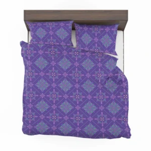 Abstract Geometric Pattern Violet Blue Bedding Set 2