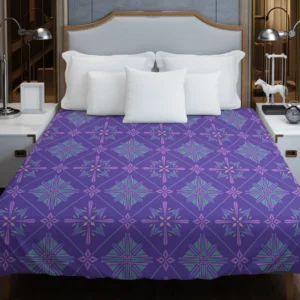 Abstract Geometric Pattern Violet Blue Duvet Cover