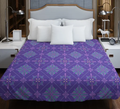 Abstract Geometric Pattern Violet Blue Duvet Cover