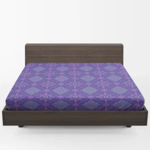 Abstract Geometric Pattern Violet Blue Fitted Sheet 1