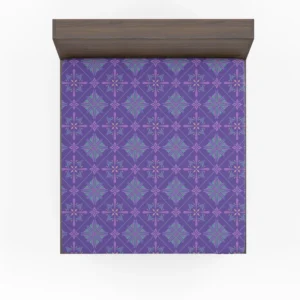 Abstract Geometric Pattern Violet Blue Fitted Sheet