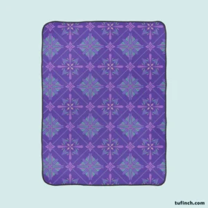 Abstract Geometric Pattern Violet Blue Fleece Blanket 1