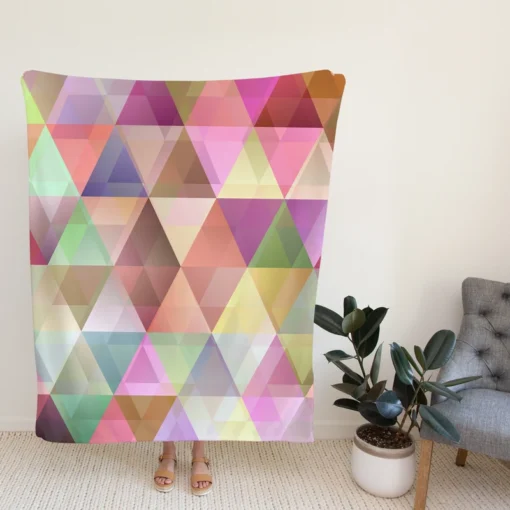 Abstract Gradient Triangle Fleece Blanket