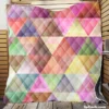 Abstract Gradient Triangle Quilt Blanket