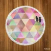 Abstract Gradient Triangle Round Beach Towel