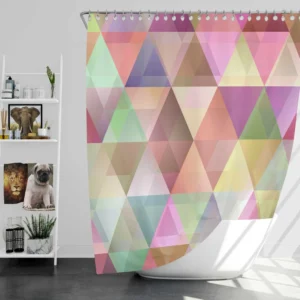 Abstract Gradient Triangle Shower Curtain