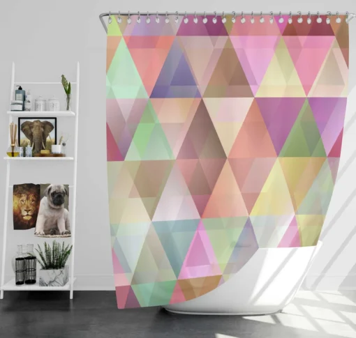 Abstract Gradient Triangle Shower Curtain