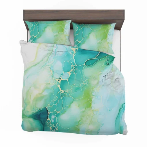 Abstract Ink Textured Marble Bedding Set 2