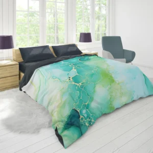 Abstract Ink Textured Marble Duvet Cover 1