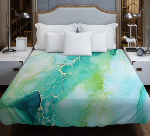 Abstract Ink Textured Marble Duvet Cover