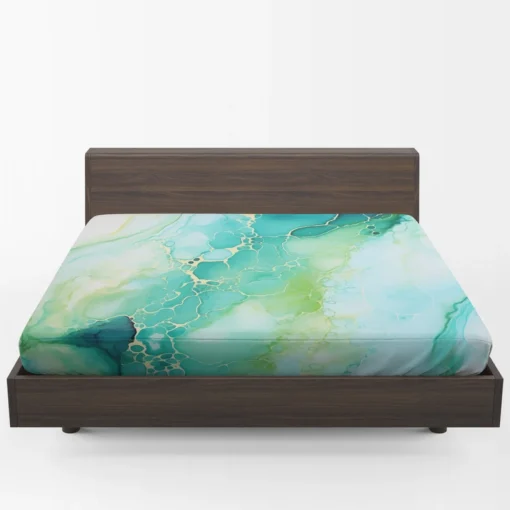 Abstract Ink Textured Marble Fitted Sheet 1