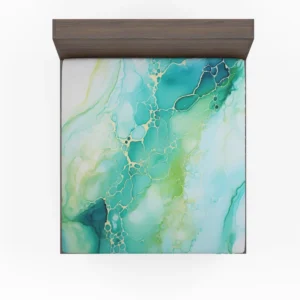 Abstract Ink Textured Marble Fitted Sheet