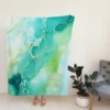 Abstract Ink Textured Marble Fleece Blanket