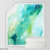 Abstract Ink Textured Marble Sherpa Fleece Blanket