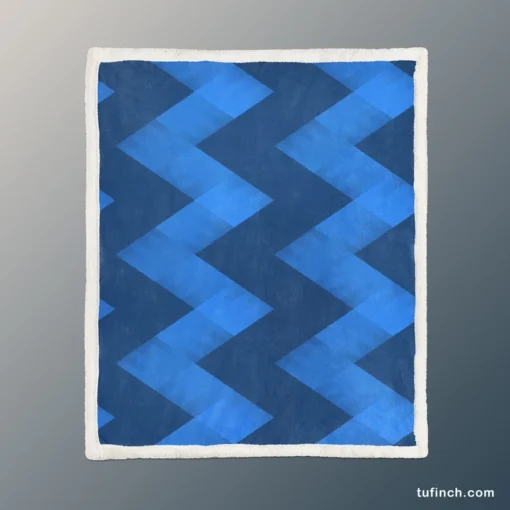 Abstract Modern Halftone Wave Sherpa Fleece Blanket 1