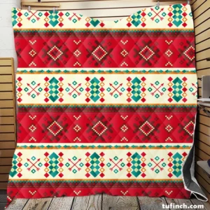 Abstract National Square Design Quilt Blanket