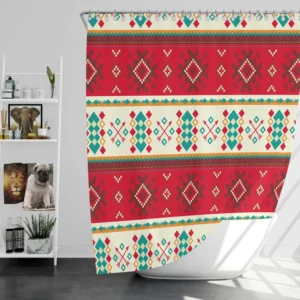 Abstract National Square Design Shower Curtain