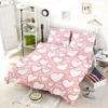 Abstract Pink Love Heart Pattern Bedding Set