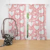 Abstract Pink Love Heart Pattern Curtain