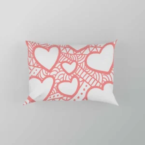 Abstract Pink Love Heart Pattern Pillow Case