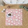 Abstract Pink Love Heart Pattern Rug