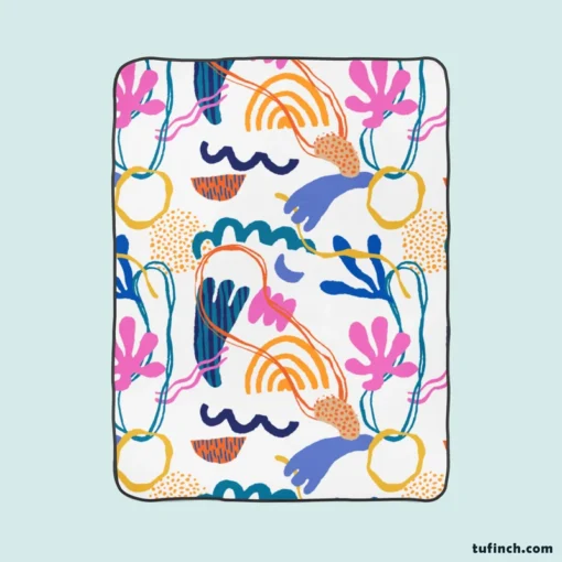 Abstract Shapes Pattern Design Fleece Blanket 1