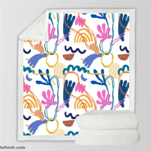 Abstract Shapes Pattern Design Sherpa Fleece Blanket