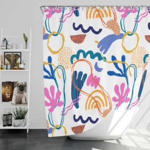 Abstract Shapes Pattern Design Shower Curtain