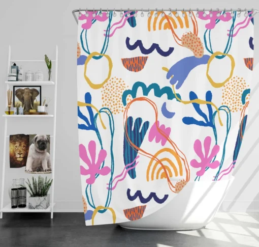 Abstract Shapes Pattern Design Shower Curtain