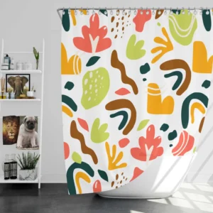 Abstract Shapes Seamless Pattern Shower Curtain