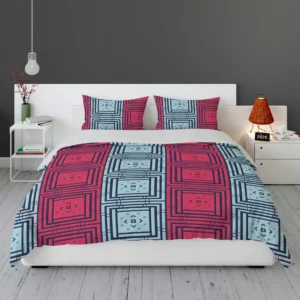 Abstract Square Two Colored Bedding Set 1