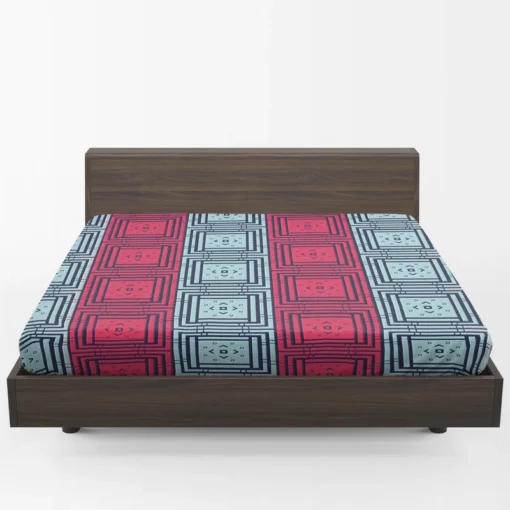 Abstract Square Two Colored Fitted Sheet 1