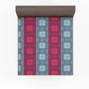 Abstract Square Two Colored Fitted Sheet