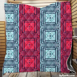 Abstract Square Two Colored Quilt Blanket