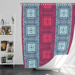 Abstract Square Two Colored Shower Curtain