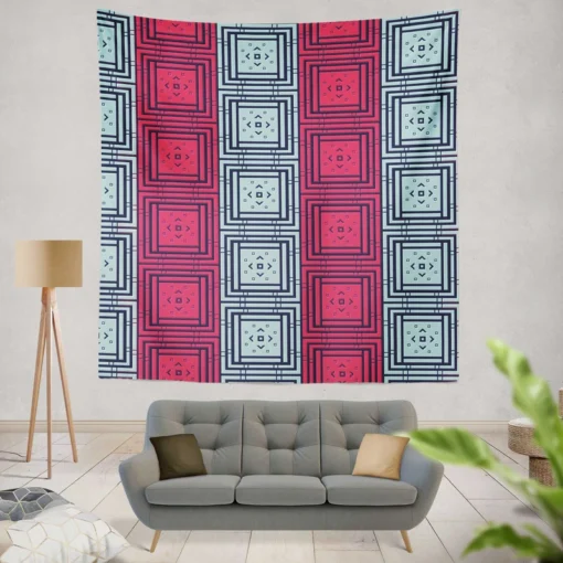 Abstract Square Two Colored Wall Tapestry