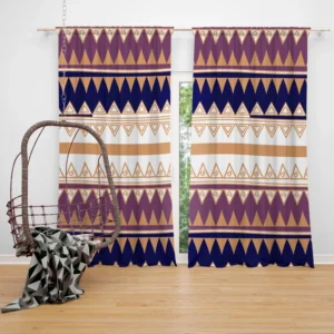 Abstract Tribal Stripes Design Curtain