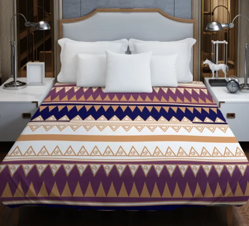 Abstract Tribal Stripes Design Duvet Cover