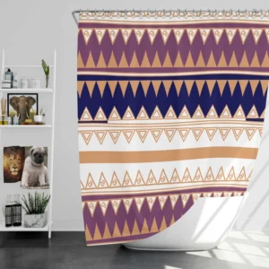 Abstract Tribal Stripes Design Shower Curtain