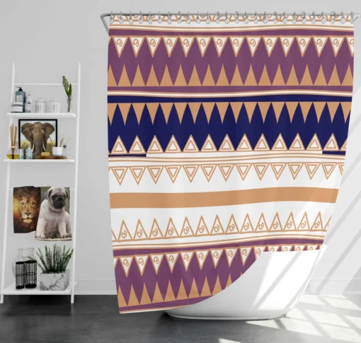 Abstract Tribal Stripes Design Shower Curtain