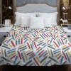 Abstract Watercolor Lines Pattern Duvet Cover