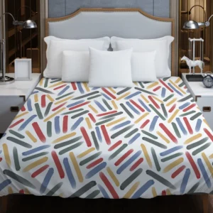 Abstract Watercolor Lines Pattern Duvet Cover