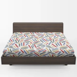 Abstract Watercolor Lines Pattern Fitted Sheet 1