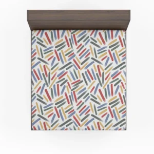 Abstract Watercolor Lines Pattern Fitted Sheet