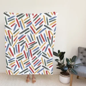 Abstract Watercolor Lines Pattern Fleece Blanket